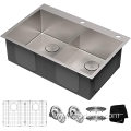 33 inch 16 gauge apron front double sink